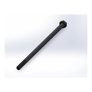 پیچ شش‌گوش ASME B18.2.1 گرید A سایز 5/16 × 7 اینچ، رزوه UNC 18 TPI، آبکاری روی - Rear view