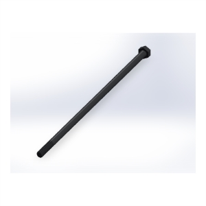 پیچ شش‌گوش ASME B18.2.1 گرید A سایز 5/16 × 10 اینچ، رزوه UNC 18 TPI، آبکاری روی - Rear view
