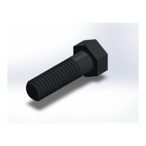 پیچ شش‌گوش ASME B18.2.1 گرید A سایز 3/8 × 1-1/4 اینچ، رزوه UNC 16 TPI، آبکاری روی - ISO view