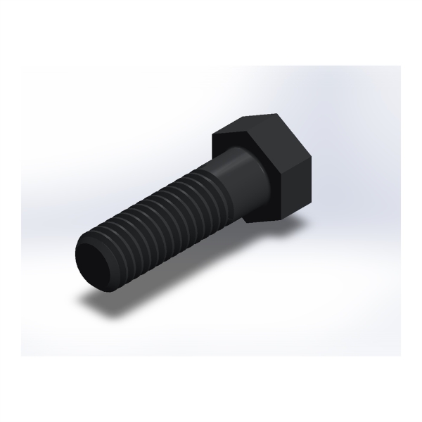پیچ شش‌گوش ASME B18.2.1 گرید A سایز 3/8 × 1-1/4 اینچ، رزوه UNC 16 TPI، آبکاری روی - ISO view