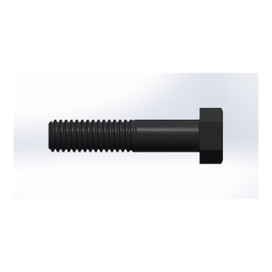 پیچ شش‌گوش ASME B18.2.1 گرید A سایز 3/8 × 1-3/4 اینچ، رزوه UNC 16 TPI، آبکاری روی - Side view