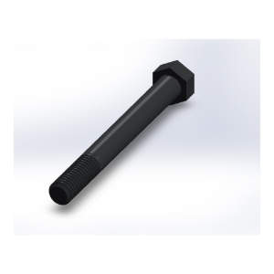 پیچ شش‌گوش ASME B18.2.1 گرید A سایز 3/8 × 3-1/2 اینچ، رزوه UNC 16 TPI، آبکاری روی - Rear view
