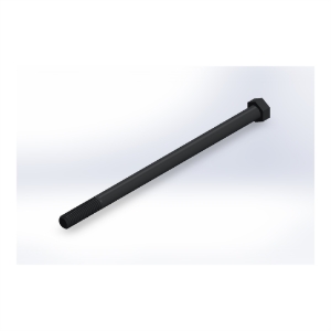 پیچ شش‌گوش ASME B18.2.1 گرید A سایز 3/8 × 7 اینچ، رزوه UNC 16 TPI، آبکاری روی - ISO view