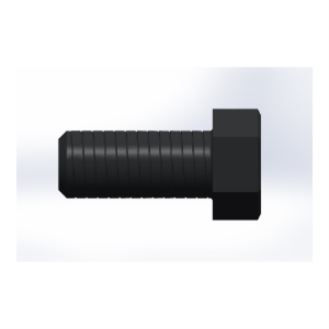 پیچ شش‌گوش ASME B18.2.1 گرید A سایز 7/16 × 1 اینچ، رزوه UNC 14 TPI، آبکاری روی - Side view