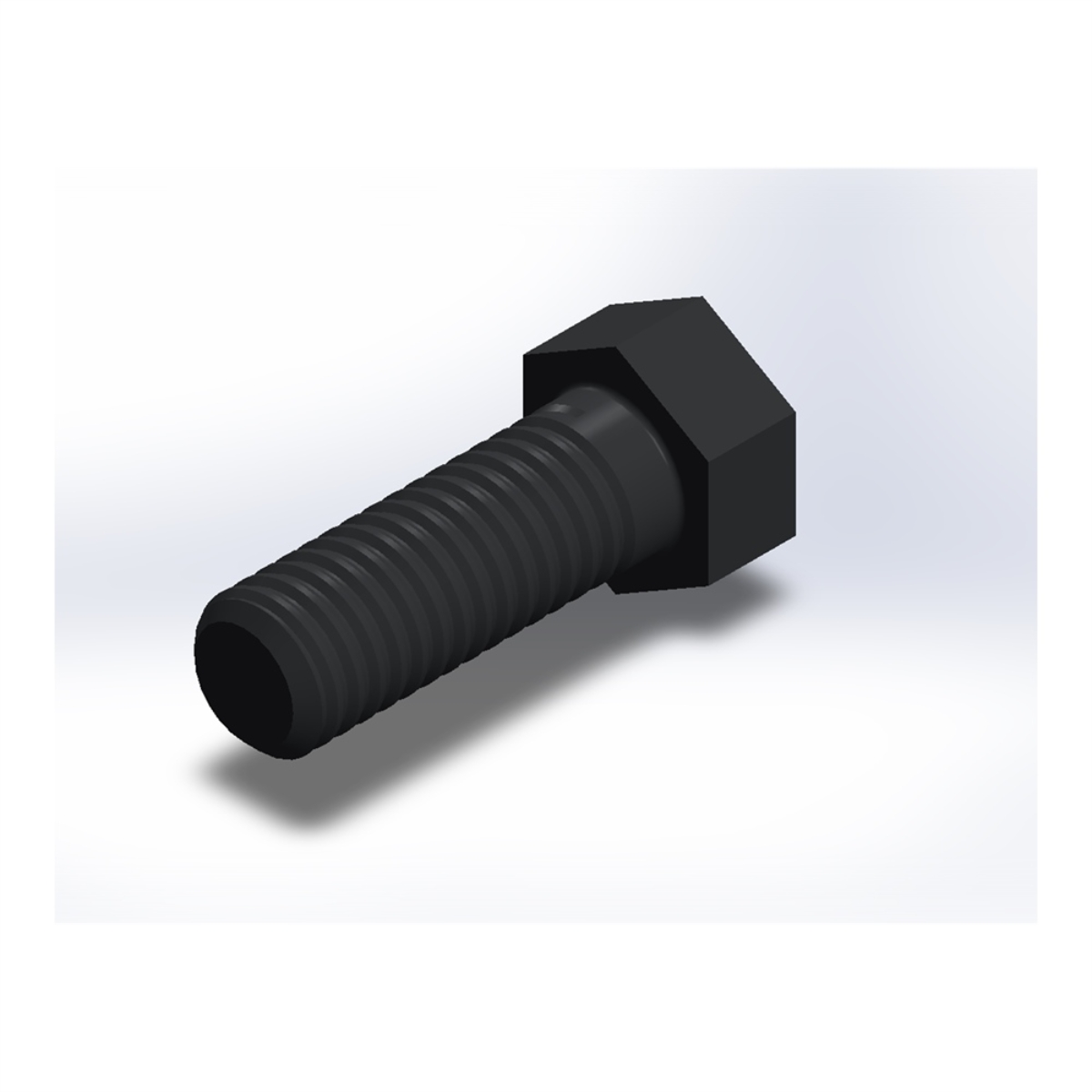 پیچ شش‌گوش ASME B18.2.1 گرید A سایز 7/16 × 1-1/4 اینچ، رزوه UNC 14 TPI، آبکاری روی - ISO view