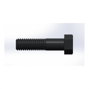 پیچ شش‌گوش ASME B18.2.1 گرید A سایز 7/16 × 1-3/4 اینچ، رزوه UNC 14 TPI، آبکاری روی - Side view