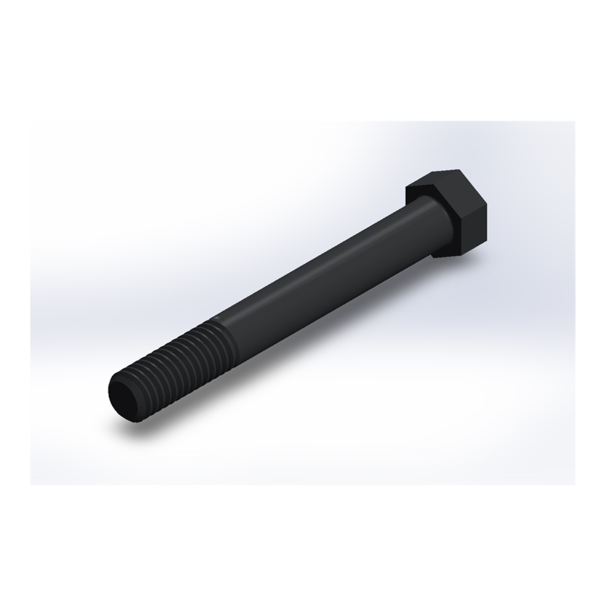 پیچ شش‌گوش ASME B18.2.1 گرید A سایز 7/16 × 3-1/2 اینچ، رزوه UNC 14 TPI، آبکاری روی - ISO view