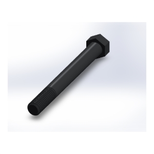پیچ شش‌گوش ASME B18.2.1 گرید A سایز 7/16 × 4 اینچ، رزوه UNC 14 TPI، آبکاری روی - Rear view