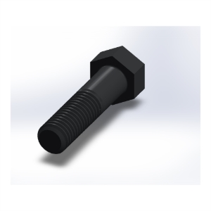 پیچ شش‌گوش ASME B18.2.1 گرید A سایز 1/2 × 2 اینچ، رزوه UNC 13 TPI، آبکاری روی - Rear view
