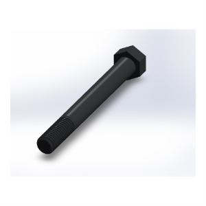 پیچ شش‌گوش ASME B18.2.1 گرید A سایز 1/2 × 4-1/2 اینچ، رزوه UNC 13 TPI، آبکاری روی - Rear view
