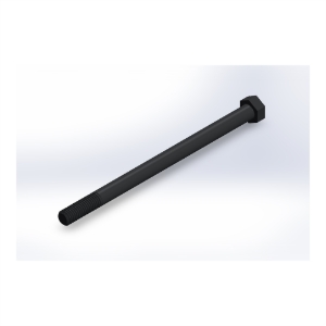 پیچ شش‌گوش ASME B18.2.1 گرید A سایز 1/2 × 8 اینچ، رزوه UNC 13 TPI، آبکاری روی - ISO view