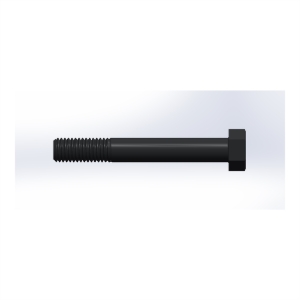 پیچ شش‌گوش ASME B18.2.1 گرید A سایز 5/8 × 4-1/2 اینچ، رزوه UNC 11 TPI، آبکاری روی - Side view