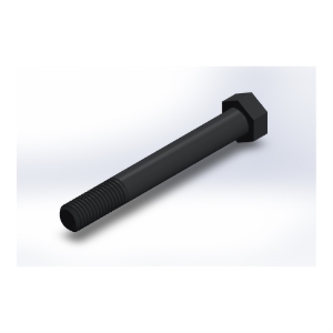 پیچ شش‌گوش ASME B18.2.1 گرید A سایز 5/8 × 5 اینچ، رزوه UNC 11 TPI، آبکاری روی - ISO view