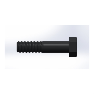 پیچ شش‌گوش ASME B18.2.1 گرید A سایز 7/8 × 4 اینچ، رزوه UNC 9 TPI، آبکاری روی - Side view