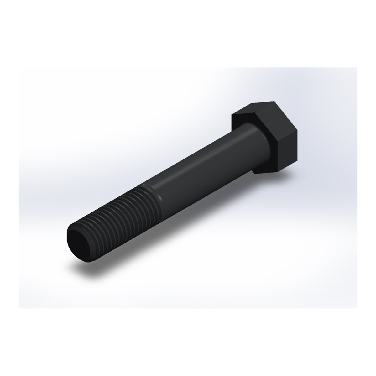 پیچ شش‌گوش ASME B18.2.1 گرید A سایز 7/8 × 5 اینچ، رزوه UNC 9 TPI، آبکاری روی - ISO view