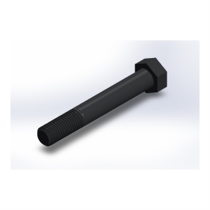پیچ شش‌گوش ASME B18.2.1 گرید A سایز 7/8 × 6 اینچ، رزوه UNC 9 TPI، آبکاری روی - ISO view