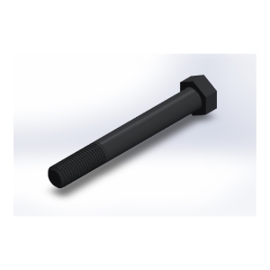پیچ شش‌گوش ASME B18.2.1 گرید A سایز 7/8 × 7 اینچ، رزوه UNC 9 TPI، آبکاری روی - ISO view