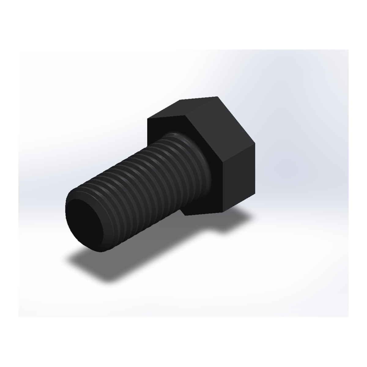 پیچ شش‌گوش ASME B18.2.1 گرید A سایز 1 × 2 اینچ، رزوه UNC 8 TPI، آبکاری روی - ISO view