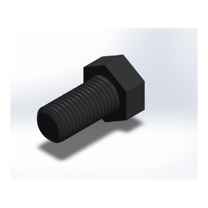 پیچ شش‌گوش ASME B18.2.1 گرید A سایز 1 × 2 اینچ، رزوه UNC 8 TPI، آبکاری روی - ISO view