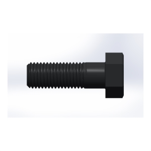 پیچ شش‌گوش ASME B18.2.1 گرید A سایز 1 × 3 اینچ، رزوه UNC 8 TPI، آبکاری روی - Side view