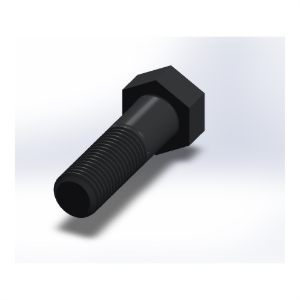 پیچ شش‌گوش ASME B18.2.1 گرید A سایز 1 × 3-1/2 اینچ، رزوه UNC 8 TPI، آبکاری روی - Rear view