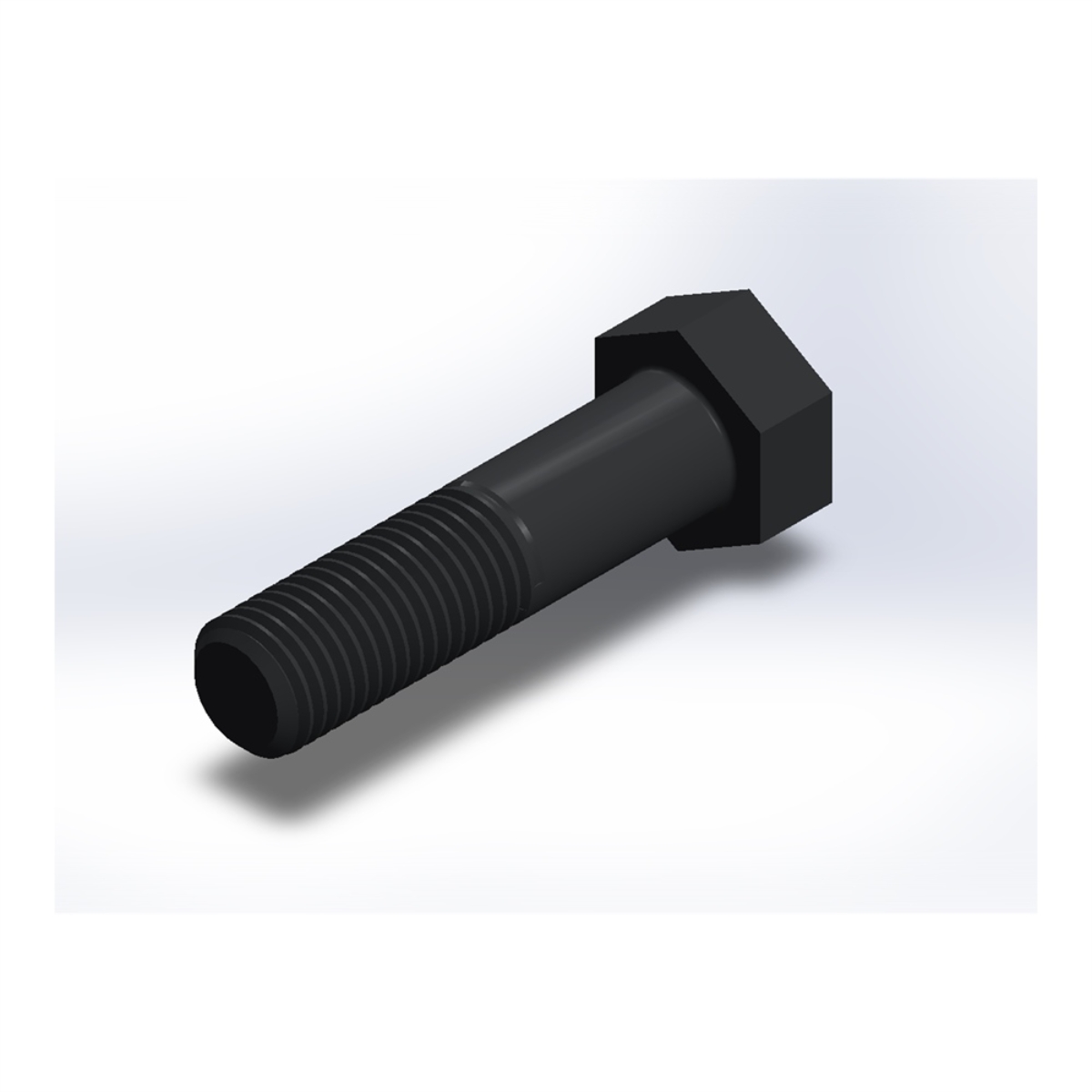پیچ شش‌گوش ASME B18.2.1 گرید A سایز 1 × 4 اینچ، رزوه UNC 8 TPI، آبکاری روی - ISO view