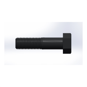 پیچ شش‌گوش ASME B18.2.1 گرید A سایز 1 × 4 اینچ، رزوه UNC 8 TPI، آبکاری روی - Side view