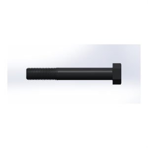 پیچ شش‌گوش ASME B18.2.1 گرید A سایز 1 × 7 اینچ، رزوه UNC 8 TPI، آبکاری روی - Side view