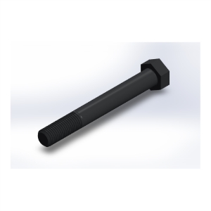 پیچ شش‌گوش ASME B18.2.1 گرید A سایز 1 × 8 اینچ، رزوه UNC 8 TPI، آبکاری روی - ISO view