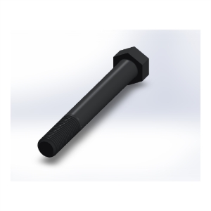 پیچ شش‌گوش ASME B18.2.1 گرید A سایز 1 × 8 اینچ، رزوه UNC 8 TPI، آبکاری روی - Rear view