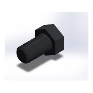 پیچ شش‌گوش ASME B18.2.1 گرید A سایز 1-1/8 × 2 اینچ، رزوه 8UN 8 TPI، آبکاری روی - ISO view