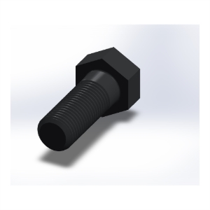 پیچ شش‌گوش ASME B18.2.1 گرید A سایز 1-1/8 × 3 اینچ، رزوه 8UN 8 TPI، آبکاری روی - Rear view