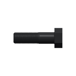 پیچ شش‌گوش ASME B18.2.1 گرید A سایز 1-1/8 × 4 اینچ، رزوه 8UN 8 TPI، آبکاری روی - Side view