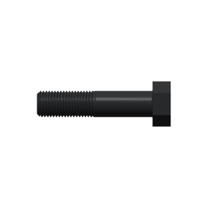 پیچ شش‌گوش ASME B18.2.1 گرید A سایز 1-1/8 × 5 اینچ، رزوه 8UN 8 TPI، آبکاری روی - Side view