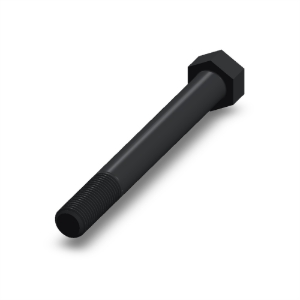پیچ شش‌گوش ASME B18.2.1 گرید A سایز 1-1/8 × 10 اینچ، رزوه 8UN 8 TPI، آبکاری روی - Rear view
