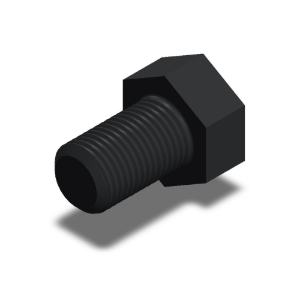 پیچ شش‌گوش ASME B18.2.1 گرید A سایز 1-1/4 × 2 اینچ، رزوه 8UN 8 TPI، آبکاری روی - ISO view