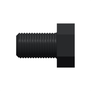 پیچ شش‌گوش ASME B18.2.1 گرید A سایز 1-1/4 × 2 اینچ، رزوه 8UN 8 TPI، آبکاری روی - Side view