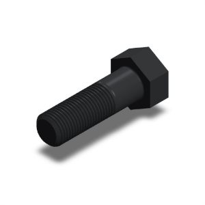 پیچ شش‌گوش ASME B18.2.1 گرید A سایز 1-1/4 × 4 اینچ، رزوه 8UN 8 TPI، آبکاری روی - ISO view