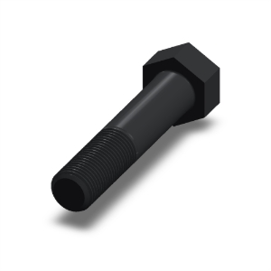 پیچ شش‌گوش ASME B18.2.1 گرید A سایز 1-1/4 × 6 اینچ، رزوه 8UN 8 TPI، آبکاری روی - Rear view