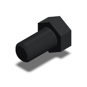 پیچ شش‌گوش ASME B18.2.1 گرید A سایز 1-3/8 × 2-1/2 اینچ، رزوه 8UN 8 TPI، آبکاری روی - ISO view