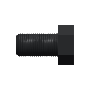 پیچ شش‌گوش ASME B18.2.1 گرید A سایز 1-3/8 × 2-1/2 اینچ، رزوه 8UN 8 TPI، آبکاری روی - Side view