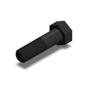 پیچ شش‌گوش ASME B18.2.1 گرید A سایز 1-3/8 × 5 اینچ، رزوه 8UN 8 TPI، آبکاری روی - ISO view