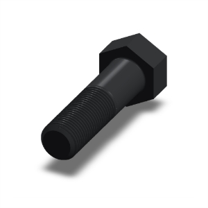پیچ شش‌گوش ASME B18.2.1 گرید A سایز 1-3/8 × 5 اینچ، رزوه 8UN 8 TPI، آبکاری روی - Rear view
