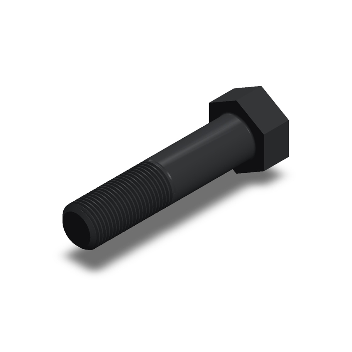 پیچ شش‌گوش ASME B18.2.1 گرید A سایز 1-3/8 × 6 اینچ، رزوه 8UN 8 TPI، آبکاری روی - ISO view