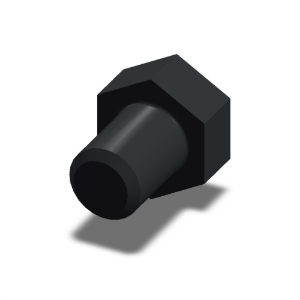 پیچ شش‌گوش ASME B18.2.1 گرید A سایز 1-1/2 × 2 اینچ، رزوه 8UN 8 TPI، آبکاری روی - Rear view