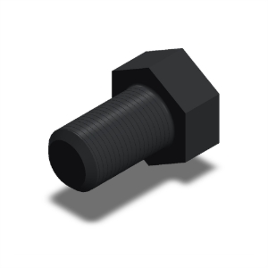 پیچ شش‌گوش ASME B18.2.1 گرید A سایز 1-1/2 × 2-1/2 اینچ، رزوه 8UN 8 TPI، آبکاری روی - ISO view