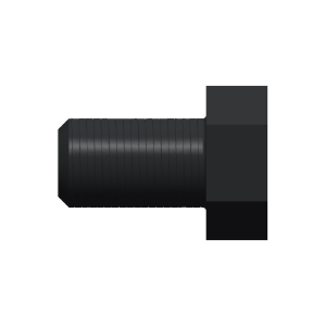 پیچ شش‌گوش ASME B18.2.1 گرید A سایز 1-1/2 × 2-1/2 اینچ، رزوه 8UN 8 TPI، آبکاری روی - Side view