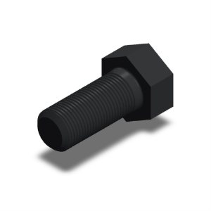 پیچ شش‌گوش ASME B18.2.1 گرید A سایز 1-1/2 × 3-1/2 اینچ، رزوه 8UN 8 TPI، آبکاری روی - ISO view