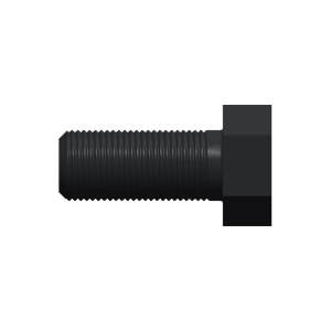 پیچ شش‌گوش ASME B18.2.1 گرید A سایز 1-1/2 × 3-1/2 اینچ، رزوه 8UN 8 TPI، آبکاری روی - Side view
