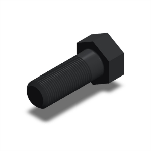 پیچ شش‌گوش ASME B18.2.1 گرید A سایز 1-1/2 × 4 اینچ، رزوه 8UN 8 TPI، آبکاری روی - ISO view